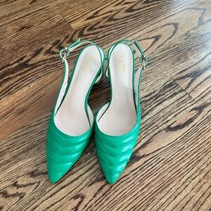 Green Block Heel Slingback